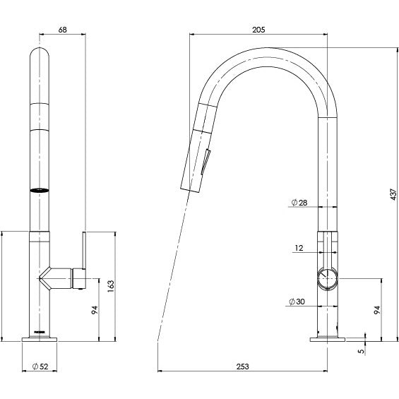 Phoenix Lexi MKII Pull Out Sink Mixer 200mm – Lead Free