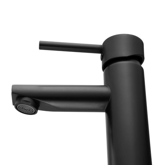 LUCID PIN Series Round Black Basin Mixer(Tall Vesion)