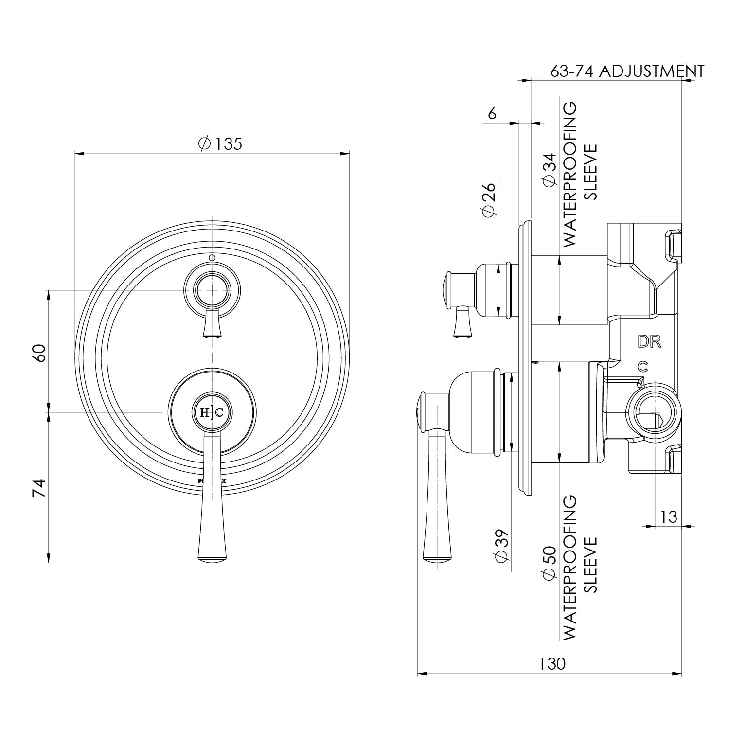 Phoenix Cromford SwitchMix Shower / Bath Diverter Mixer (Complete Kit)