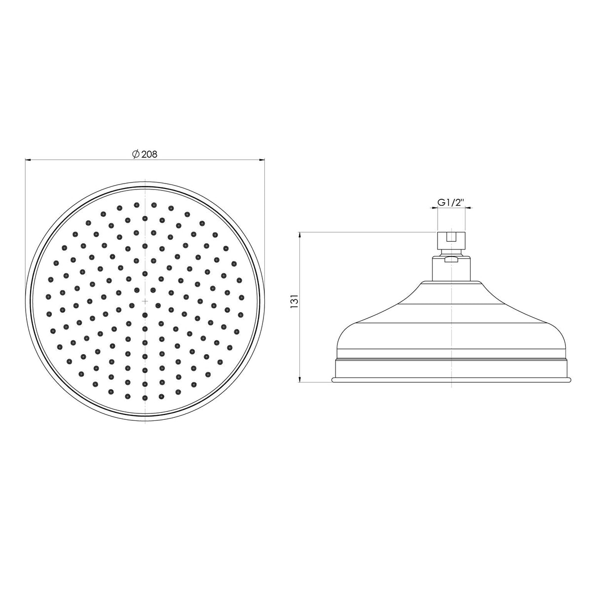 Phoenix Cromford Shower Rose 210mm