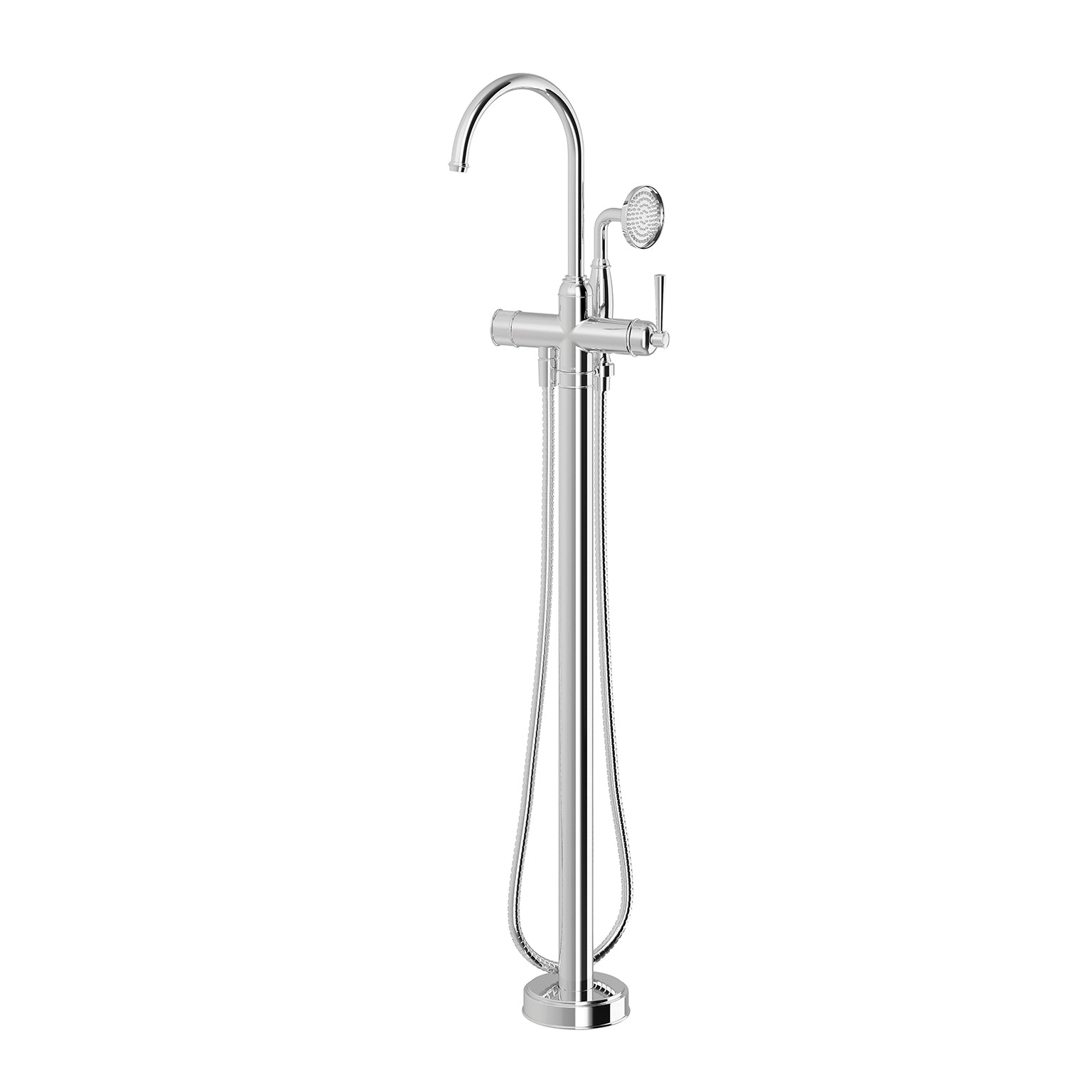 Phoenix Cromford Floor Mounted Bath Mixer with Hand Shower