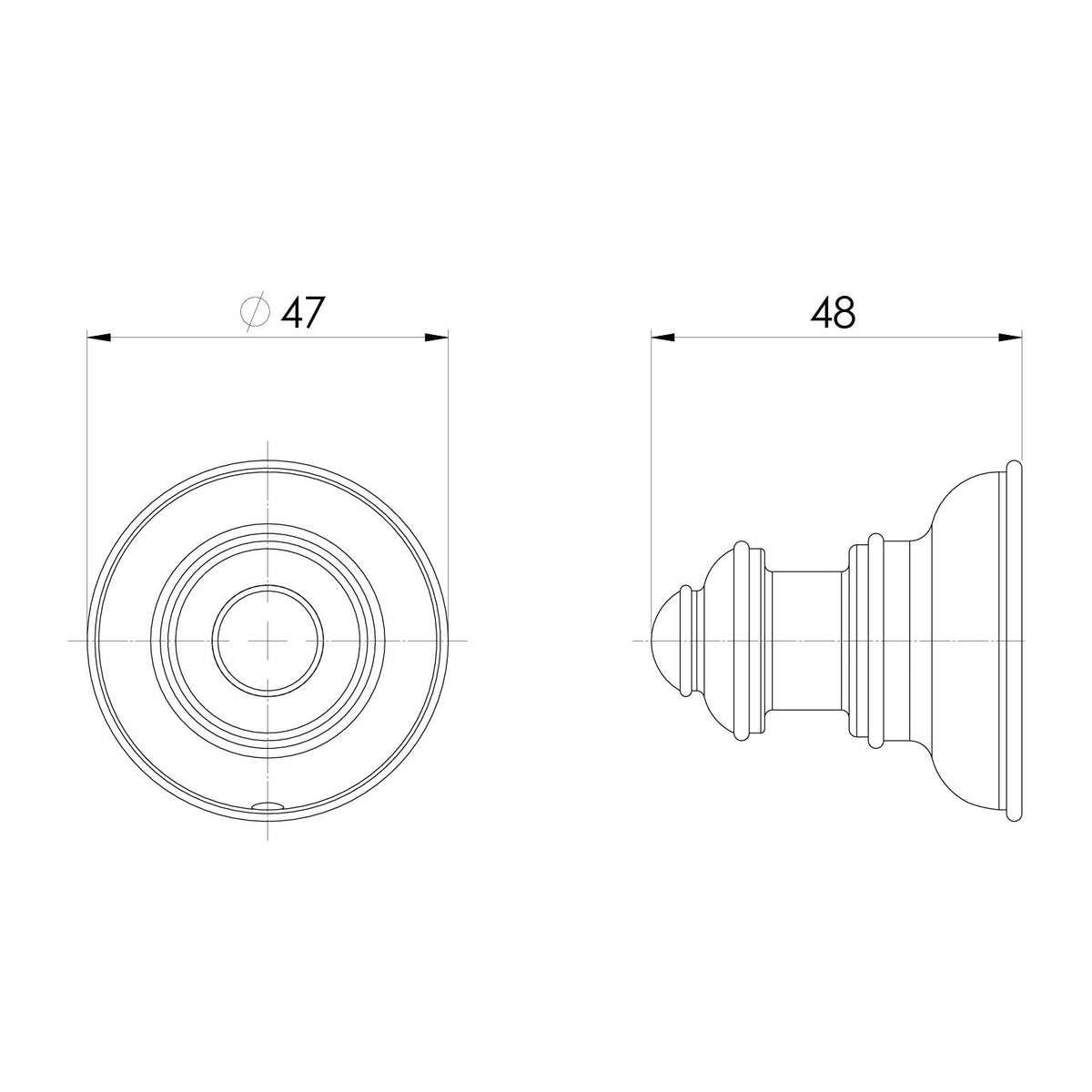 Phoenix Cromford Robe Hook dimensions