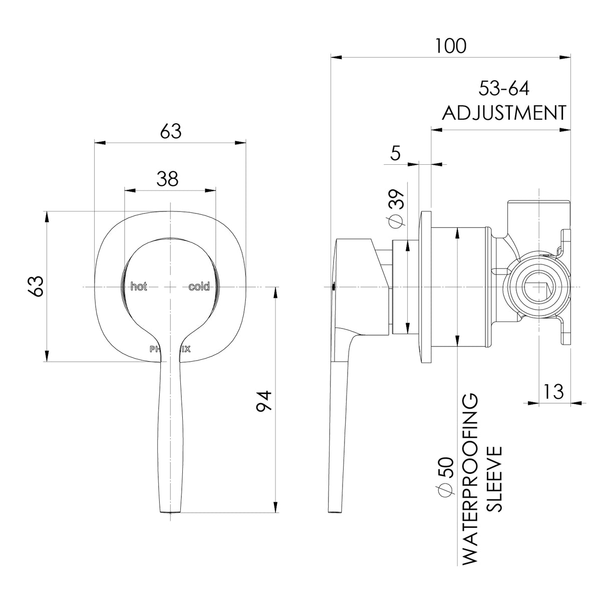 Phoenix Vask SwitchMix Shower / Wall Mixer (Fit-Off Kit Only) – Lead Free