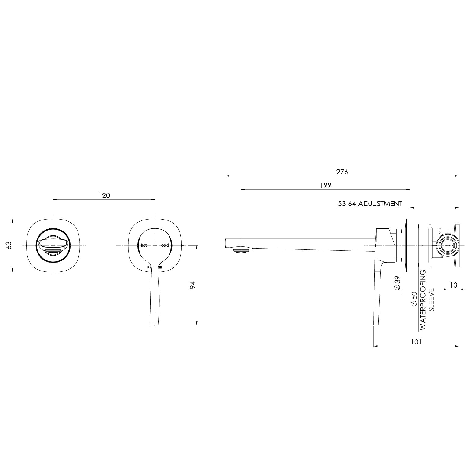 Phoenix Vask SwitchMix Wall Basin / Bath Mixer Set (Complete Kit) – Lead Free
