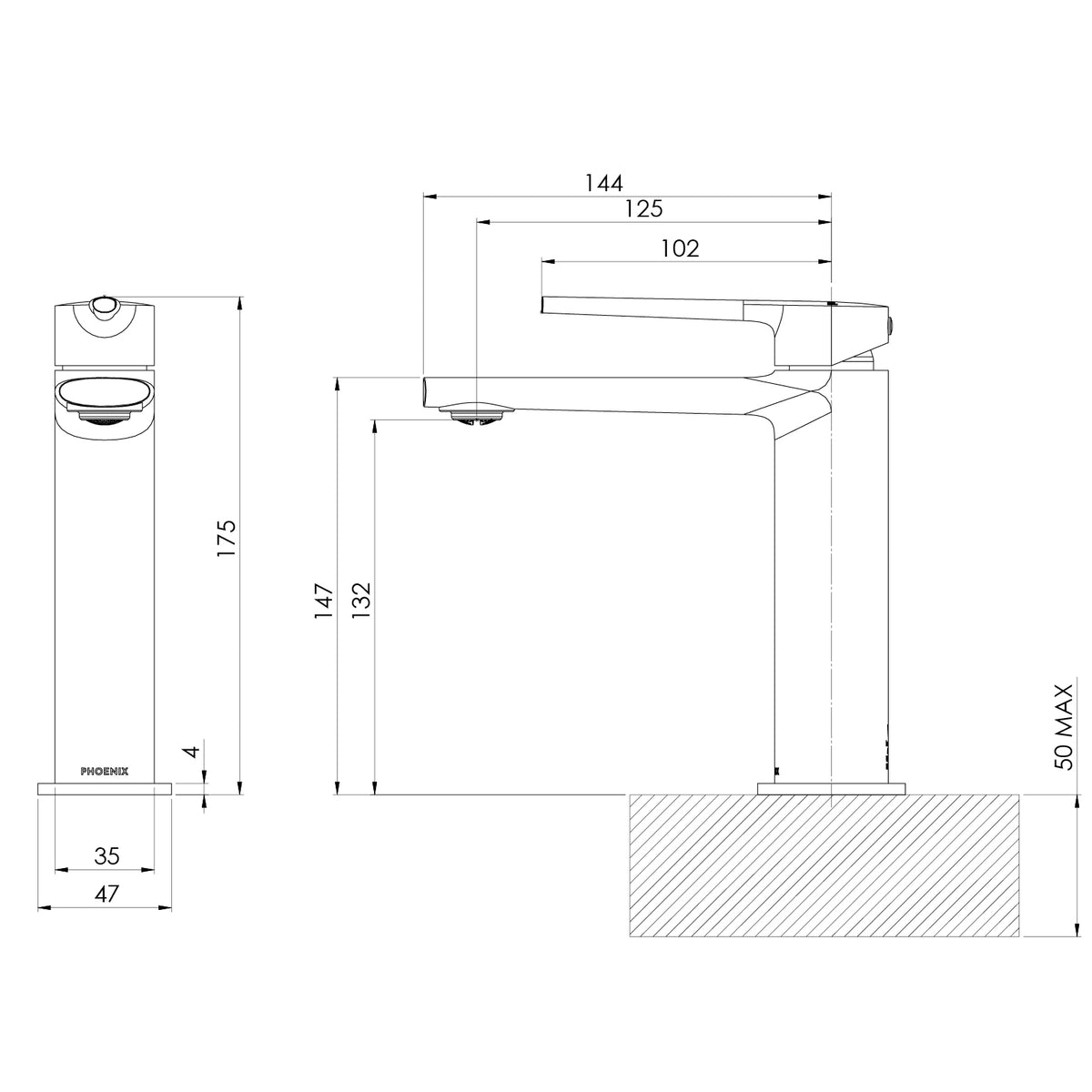 Phoenix Vask Basin Mixer – Lead Free