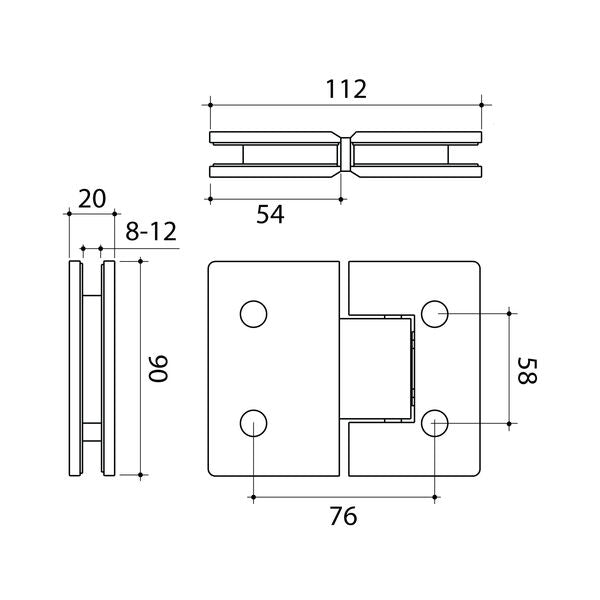 Caroma Glass to Glass Shower Door Hinge
