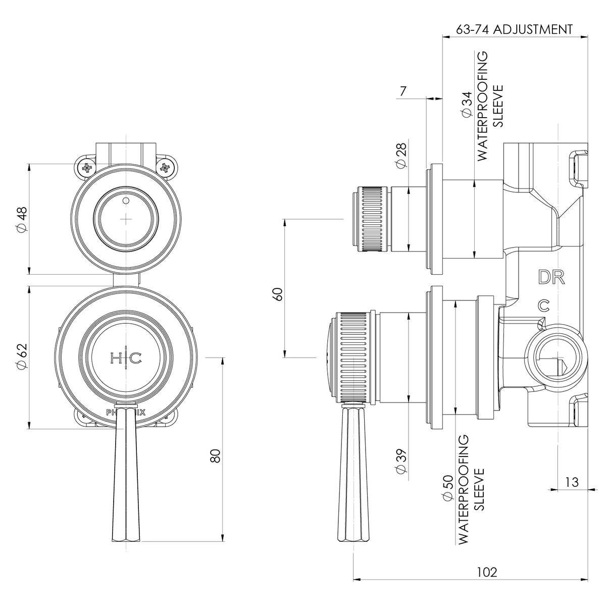Phoenix Wiltern SwitchMix Shower / Bath Diverter Mixer (Fit-Off Kit Only) – Lead Free