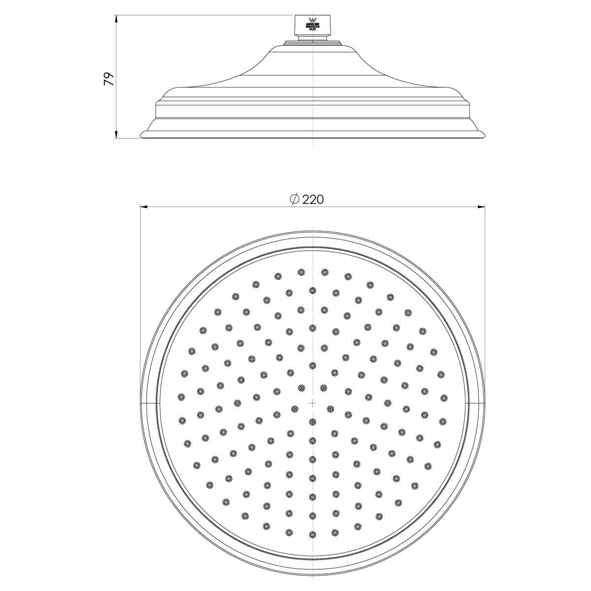 Phoenix Wiltern Shower Rose 220mm