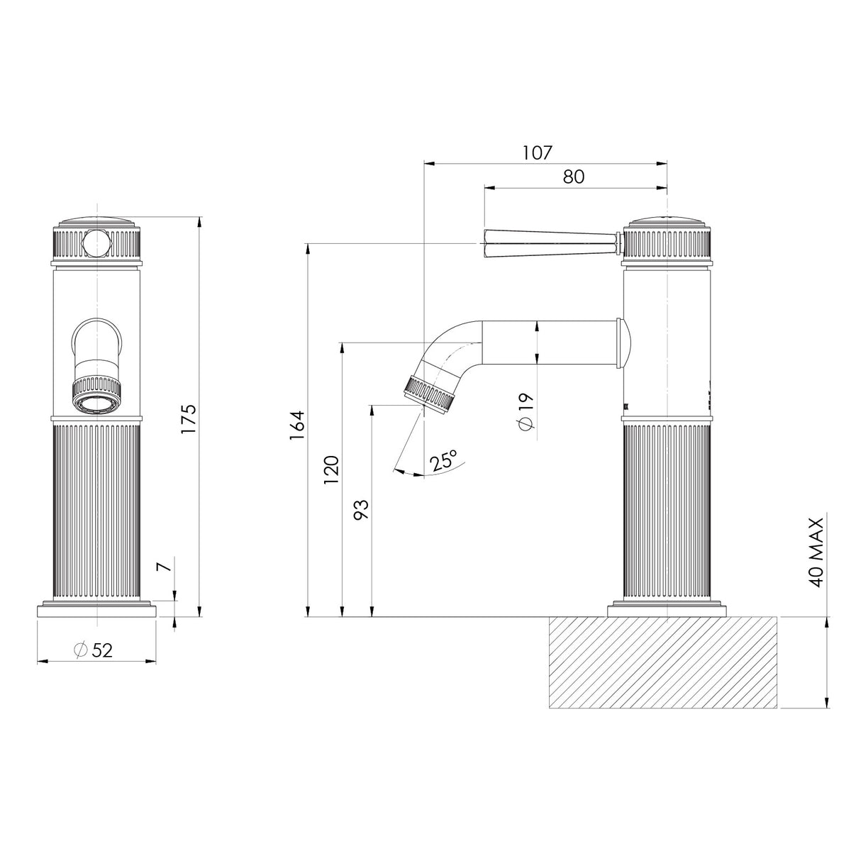 Phoenix Wiltern Basin Mixer – Lead Free