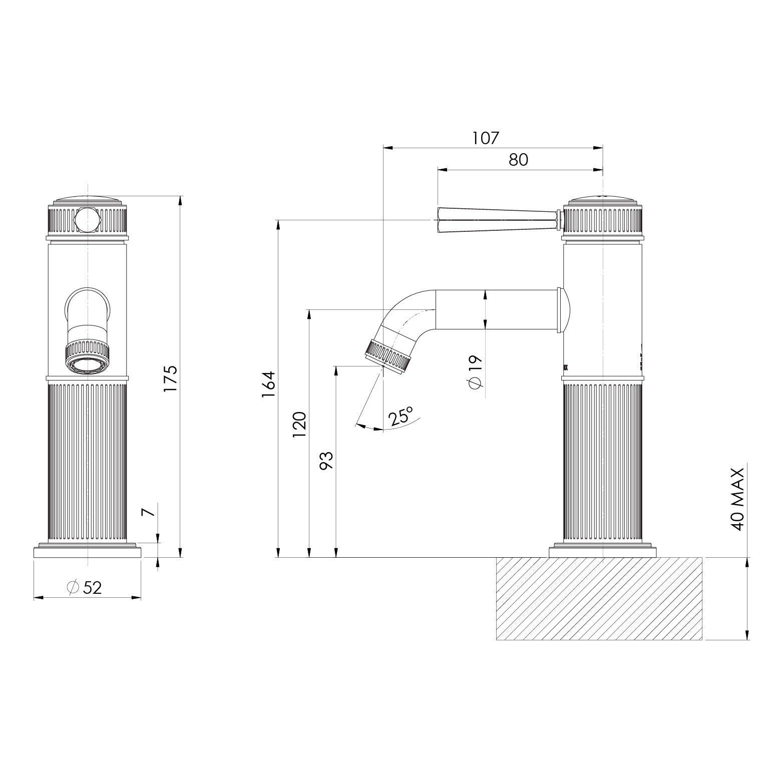 Phoenix Wiltern Basin Mixer – Lead Free