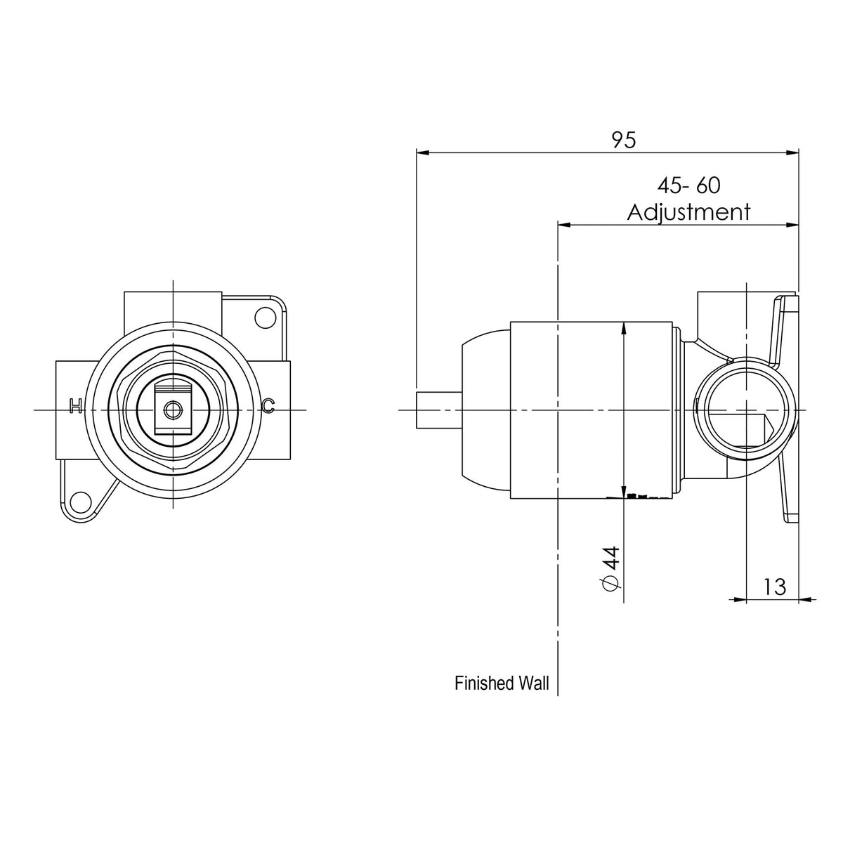 Phoenix Builders Shower / Wall Mixer (Body Only) – Lead Free