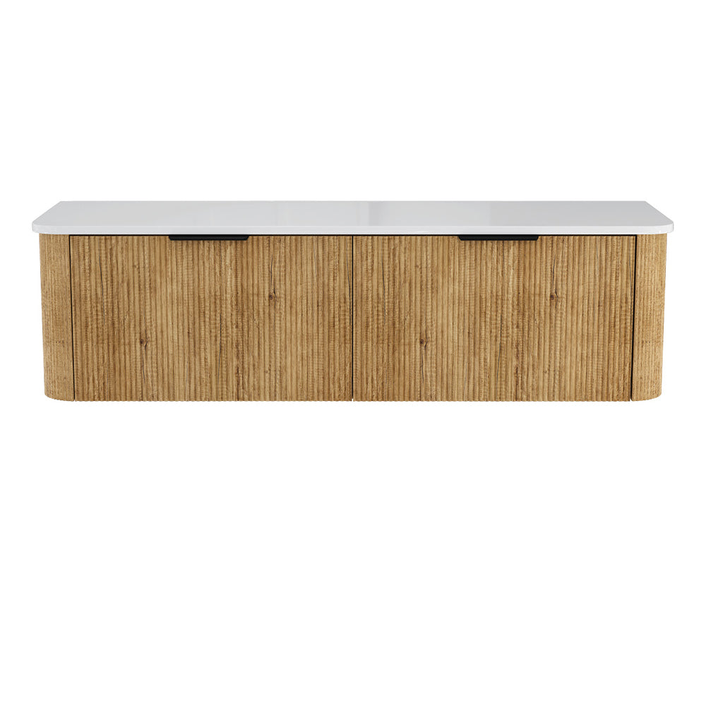 Minka Curved Scandi Oak 1500 Wall Hung Cabinet