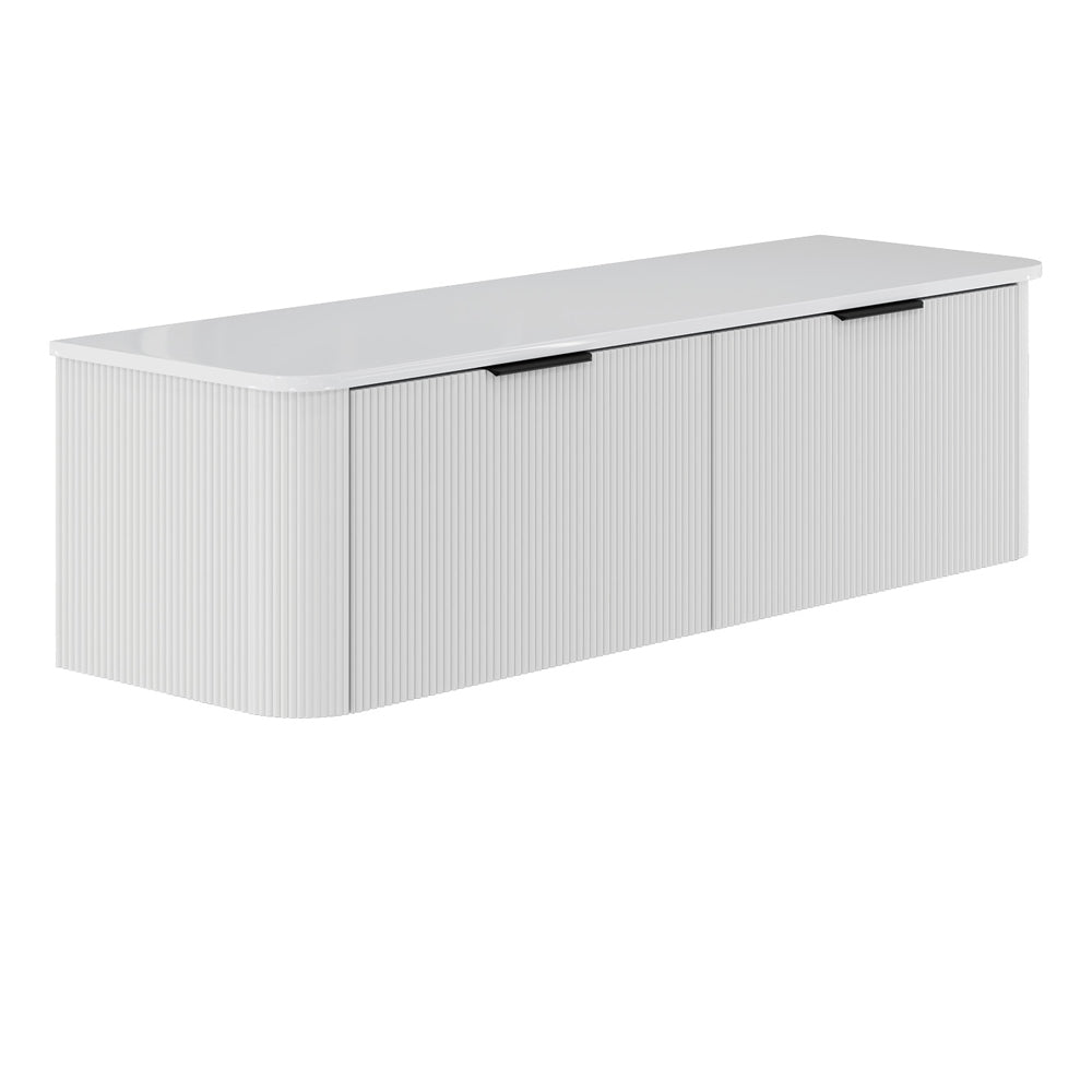 Minka Curved Satin White 1500 Wall Hung Cabinet