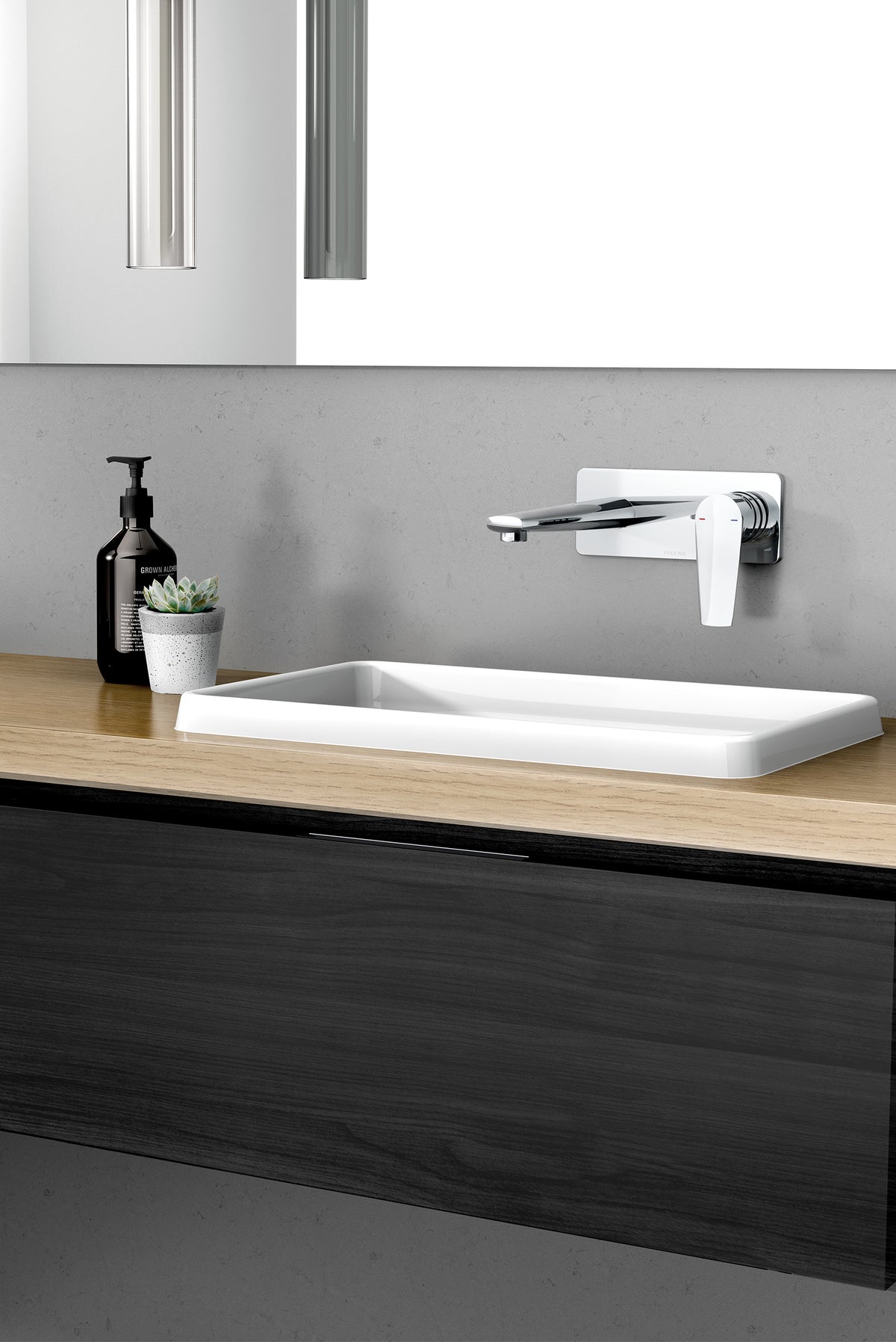 Phoenix Arlo Wall Basin / Bath Mixer Set 200mm (Trim Kit Only) – 6 Star – Lead Free