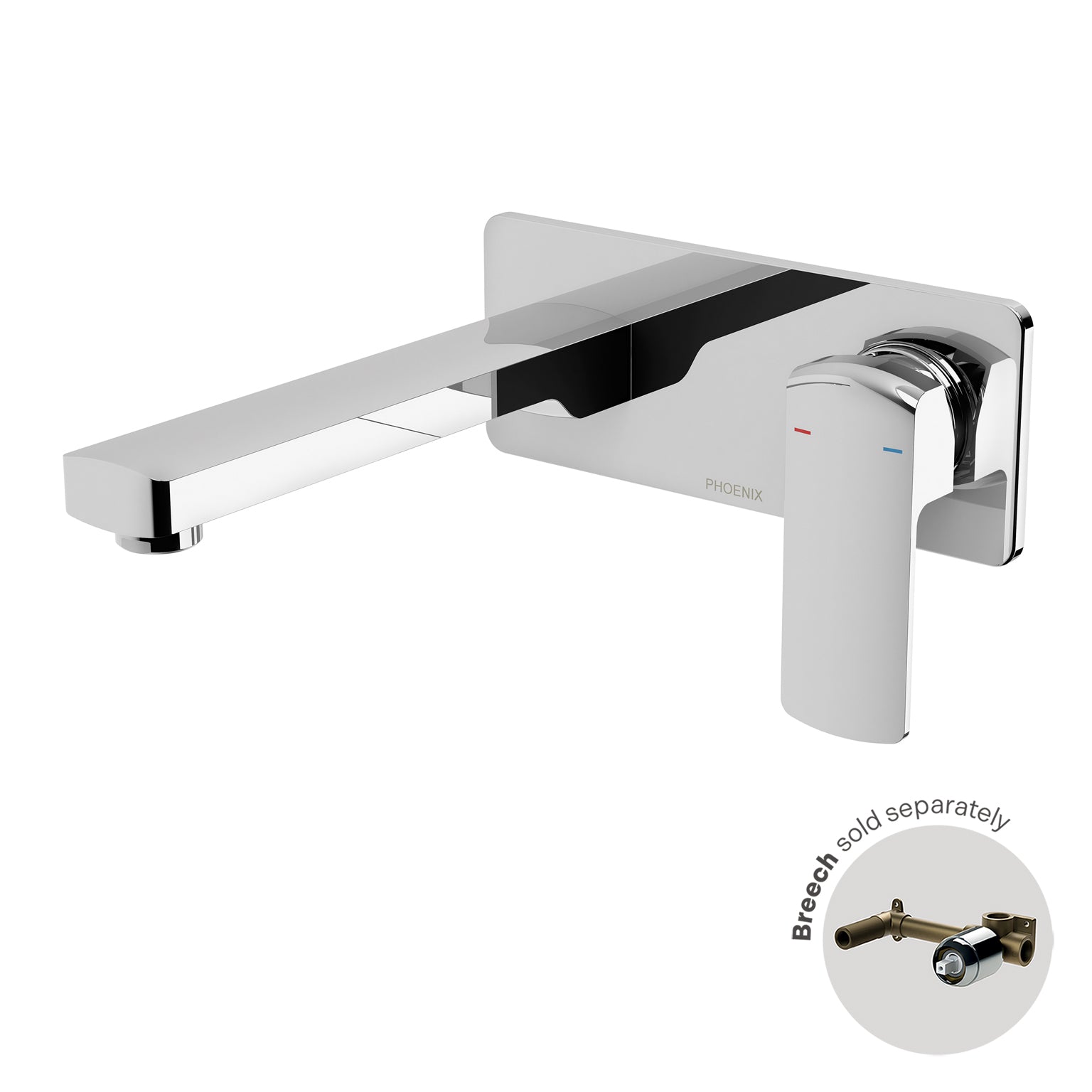 Phoenix Teva Wall Basin / Bath Mixer Set 200mm (Trim Kit Only) – 6 Star – Lead Free