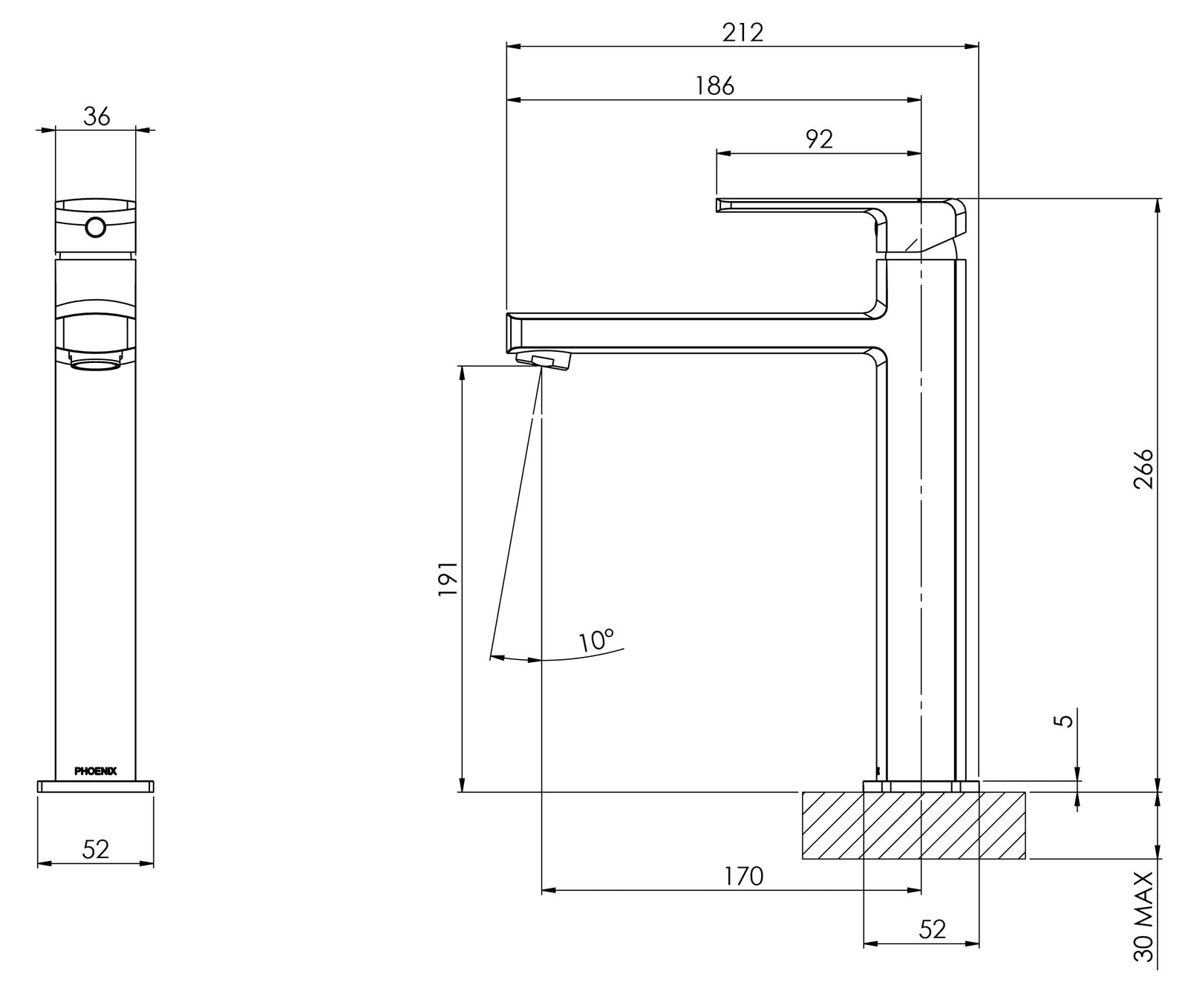 Phoenix Teva Vessel Mixer – 6 Star – Lead Free