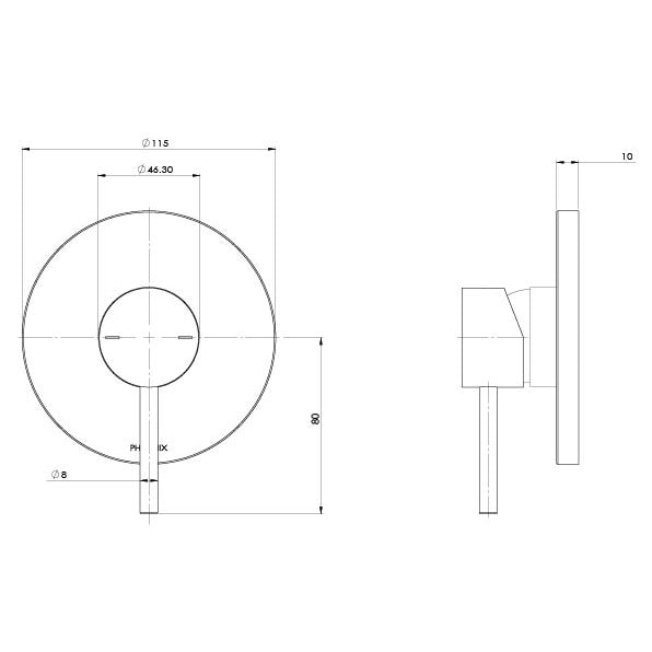 Phoenix Pina Shower / Wall Mixer (Trim Kit Only)