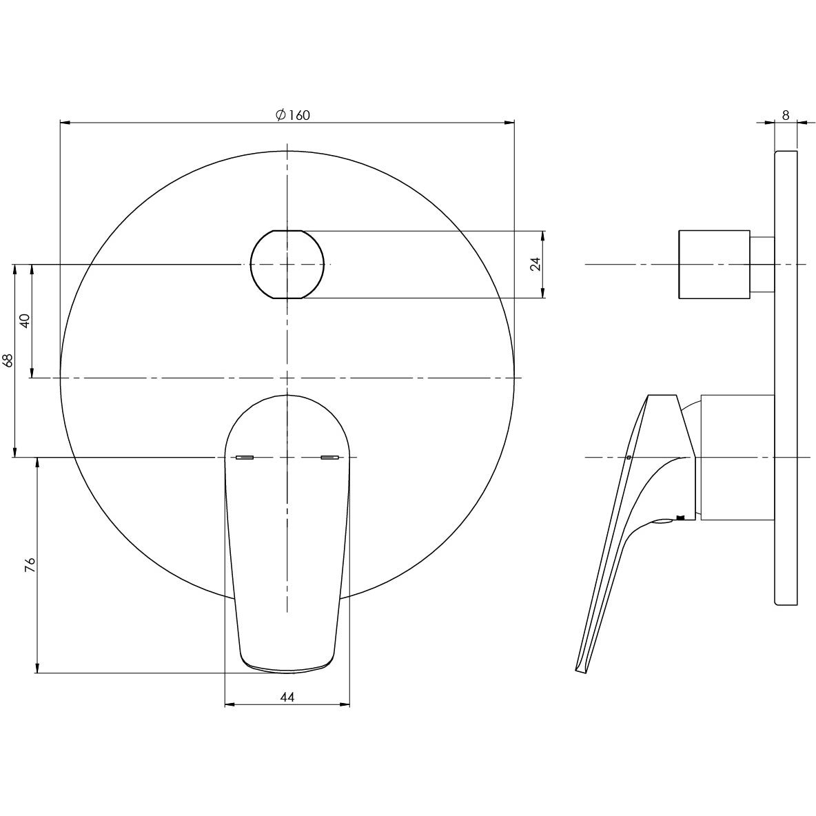 Phoenix Ivy MKII Shower / Bath Diverter Mixer (Trim Kit Only)