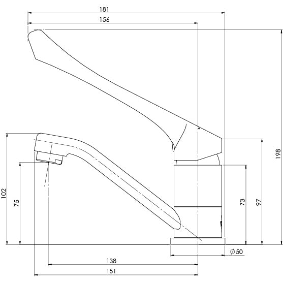 Phoenix Ivy MKII Extended Handle Swivel Basin Mixer – Lead Free