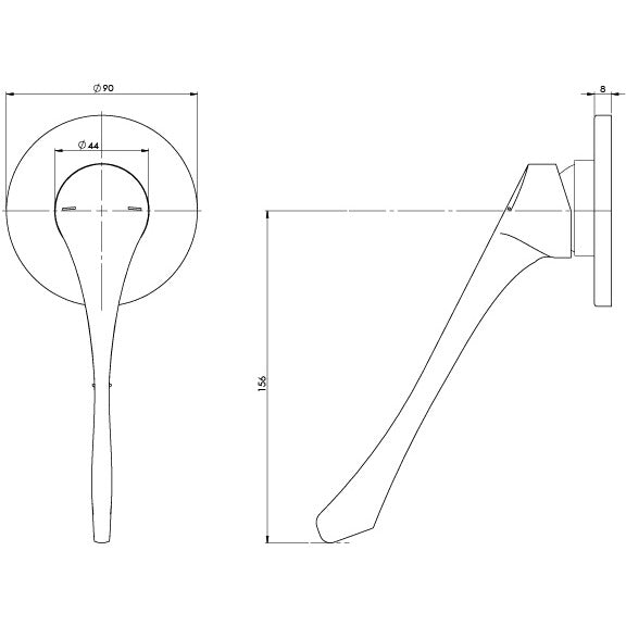 Phoenix Ivy MKII Extended Handle Shower / Wall Mixer Trim Kit