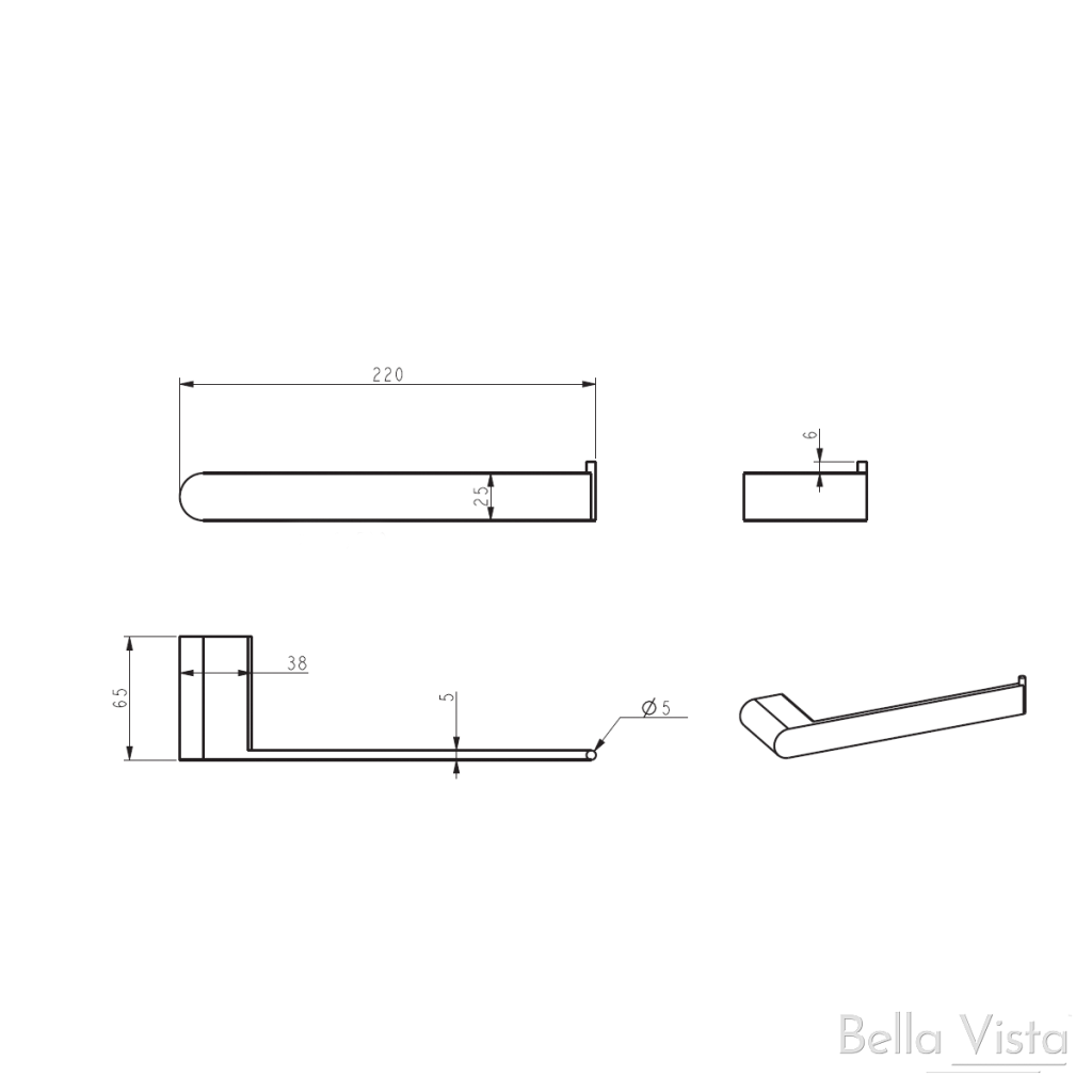 Bella Vista Supra Hand Towel Holder