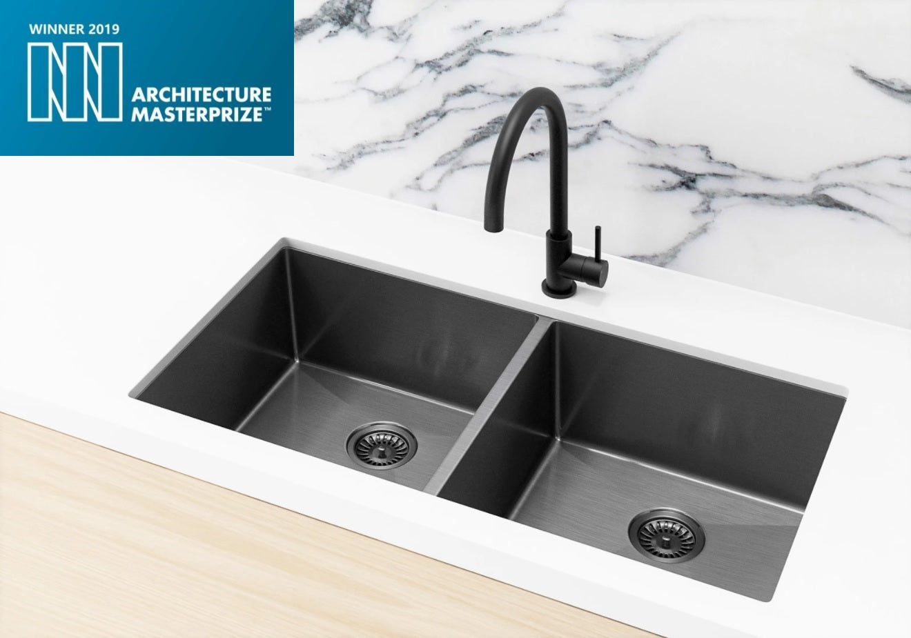 Meir Kitchen Sink Double Bowl 860 x 440