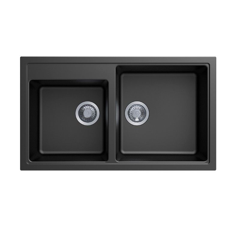 Carysil N200 Double Bowl Granite Kitchen Sink Top/Flush/Under Mount | 860 x 500 x 205 mm
