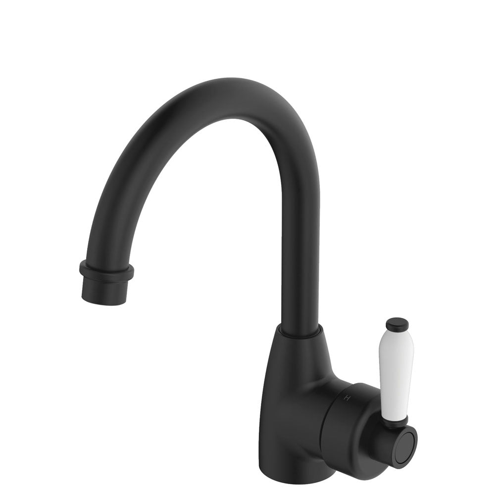 Eleanor Gooseneck Basin Mixer - Chrome / Ceramic