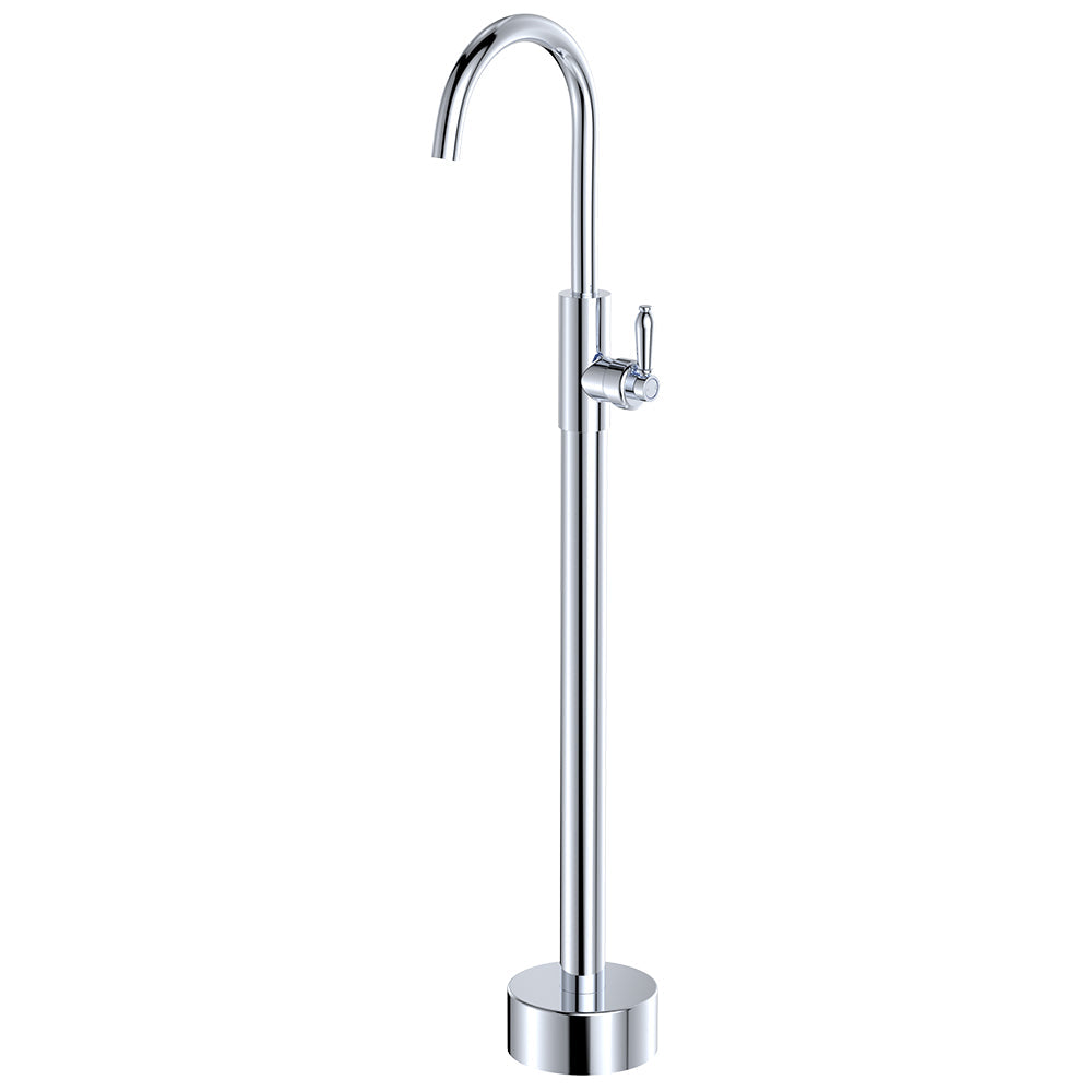 Eleanor Floor Mounted Basin/Bath Mixer - Chrome / Ceramic