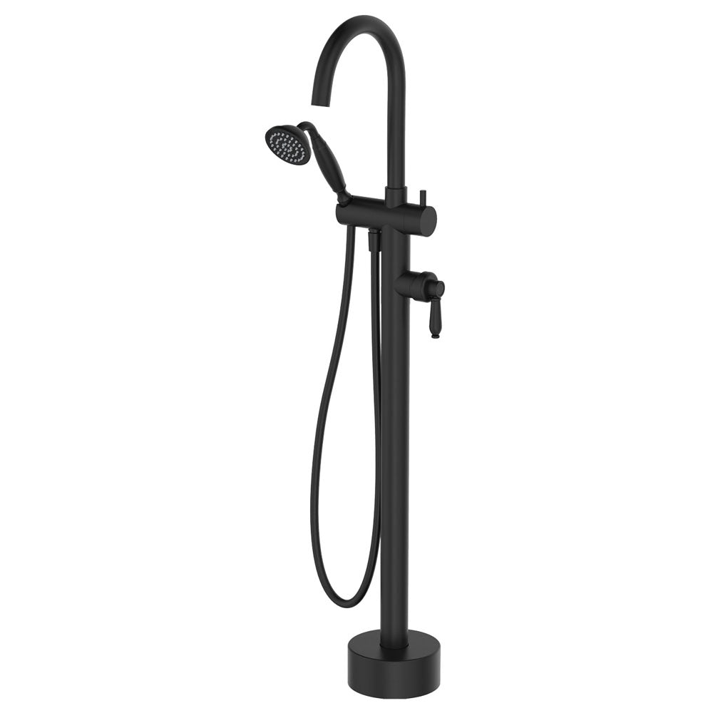 Eleanor Floor Mixer & Shower - Matte Black / Matte Black