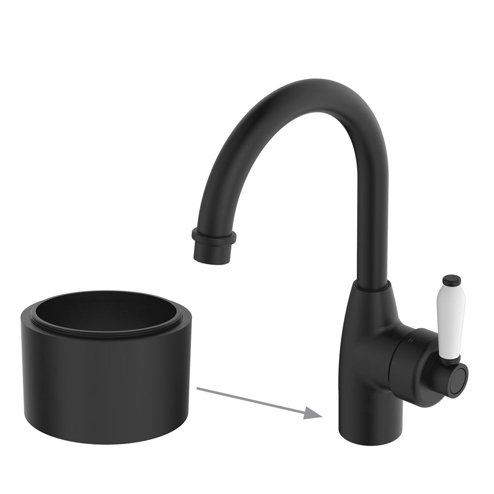 Eleanor 30mm Base Riser for Basin Mixers - Matte Black