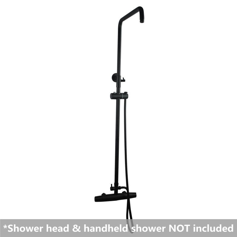 Round Black Shower Station without Shower Head and Handheld Shower