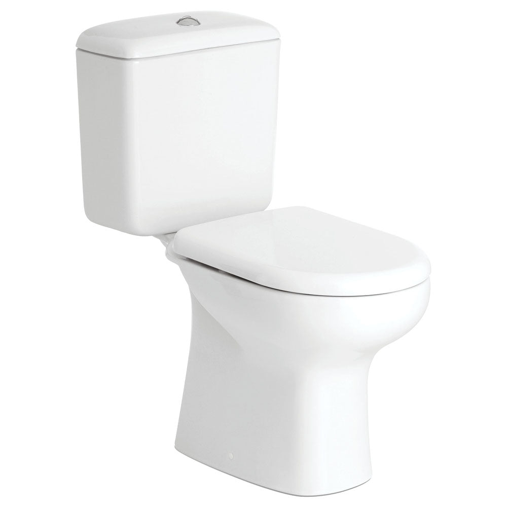Fienza RAK Liwa White Close-Coupled Toilet Suite, Alpine White with S-Trap 140