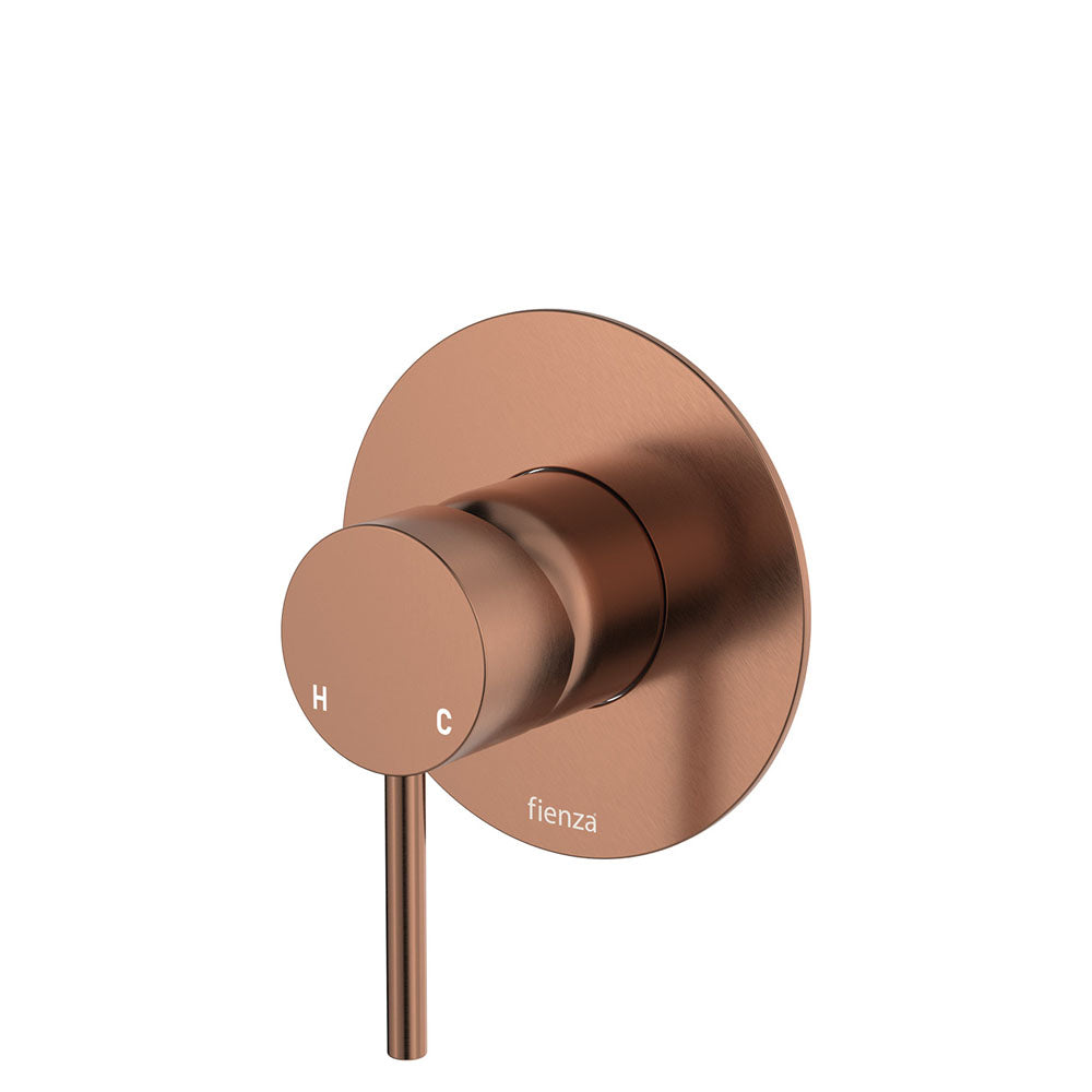 Kaya Wall Mixer, Large Round Plate - Brushed Copper