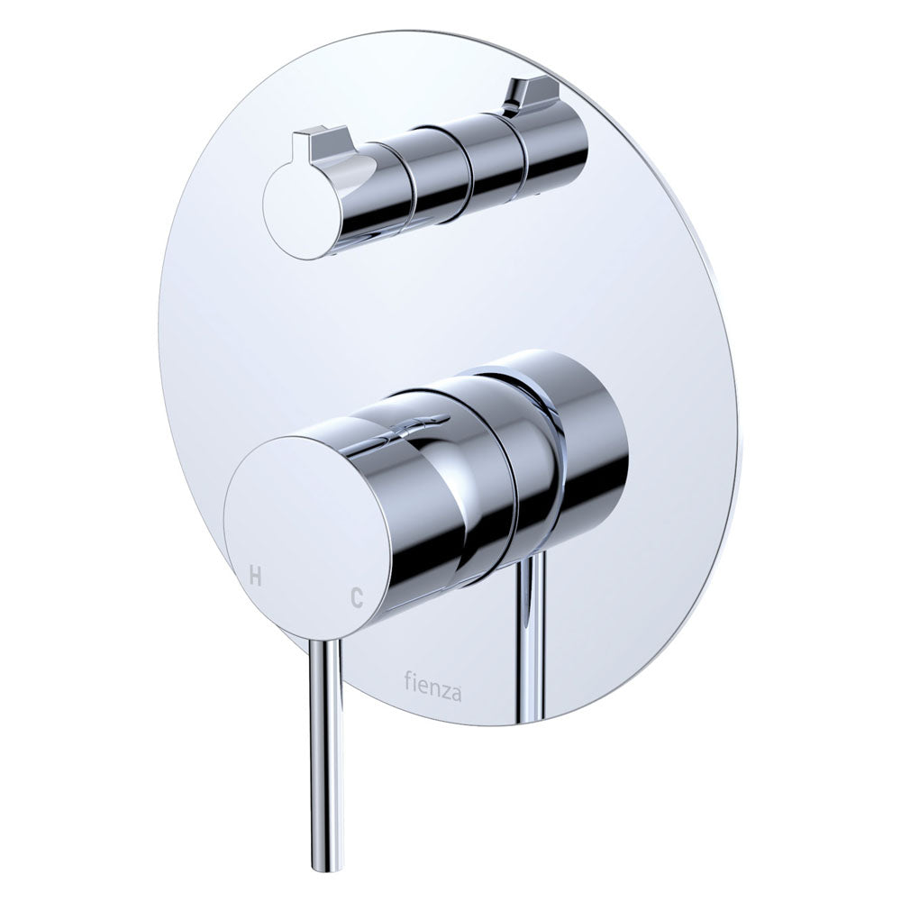 Kaya Wall Diverter Mixer, Large Round Plate - Brushed Copper