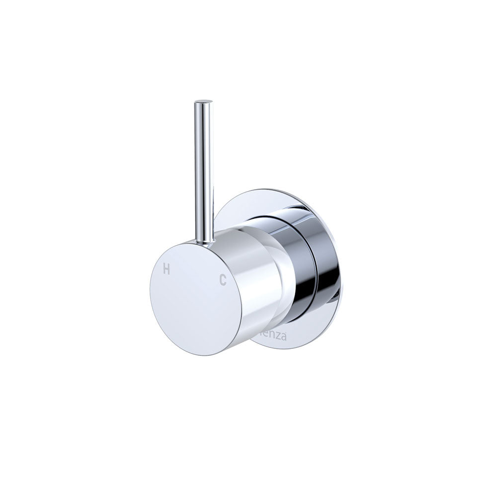 Kaya Up Wall Mixer, Small Round Plate - Chrome
