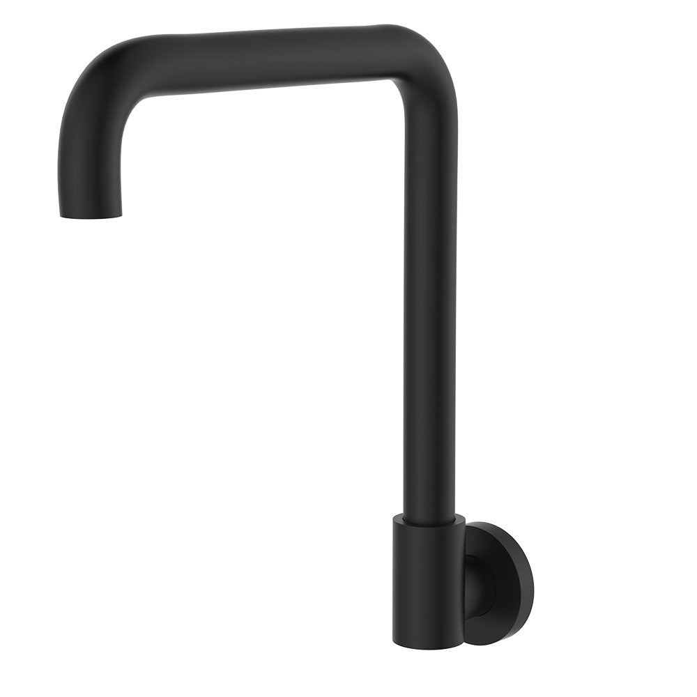 Fienza Kaya Squareline Wall Swivel Outlet Set - Matte Black