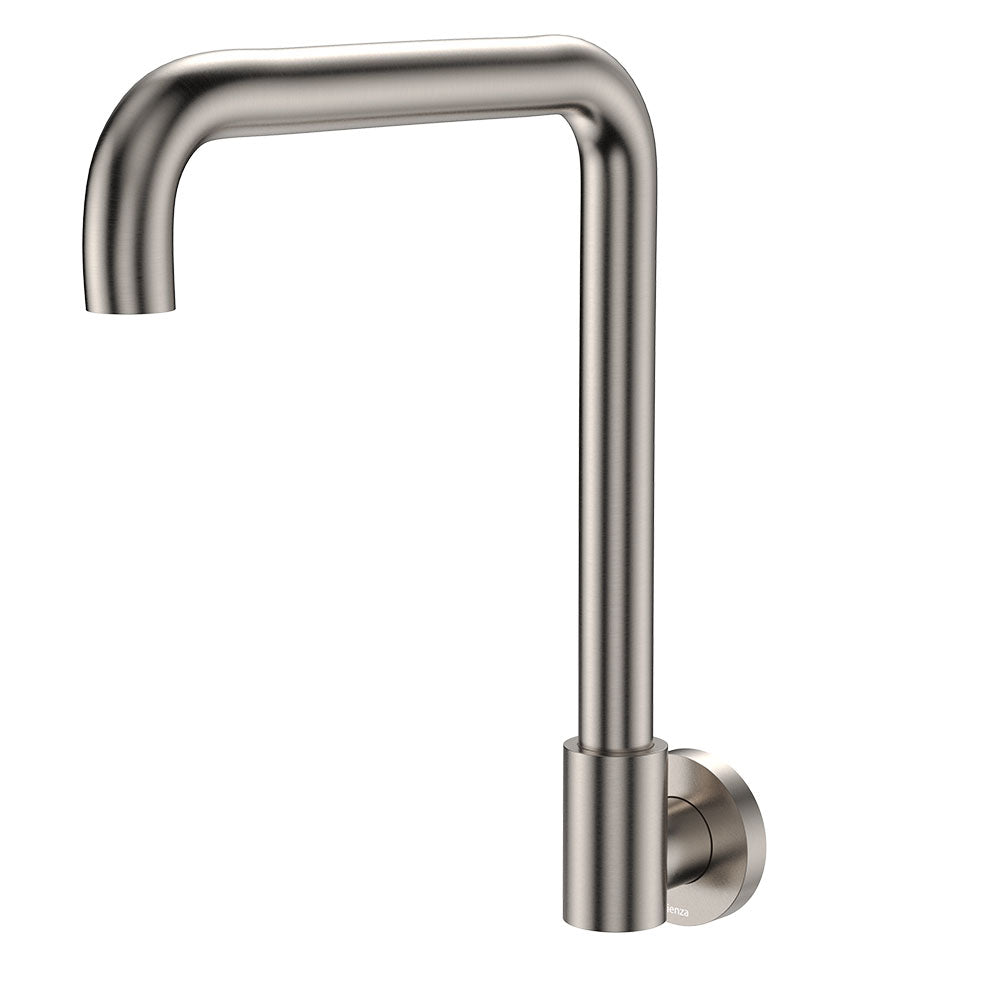 Fienza Kaya Squareline Wall Swivel Outlet Set - Brushed Nickel