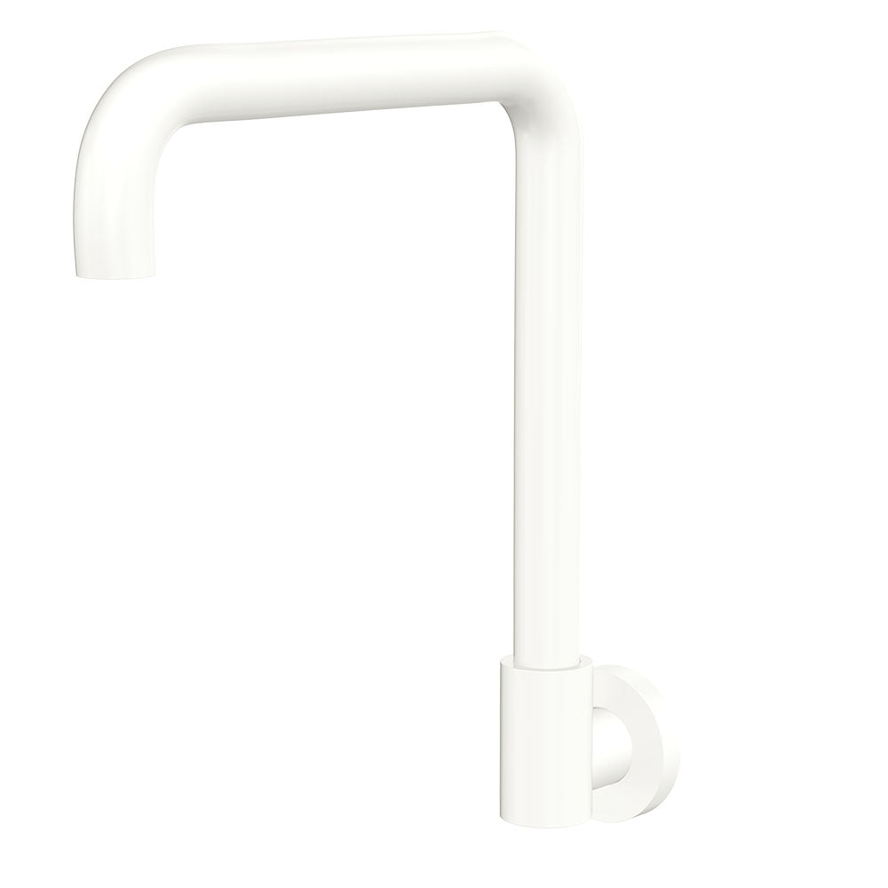 Fienza Kaya Squareline Wall Swivel Outlet Set - Matte White