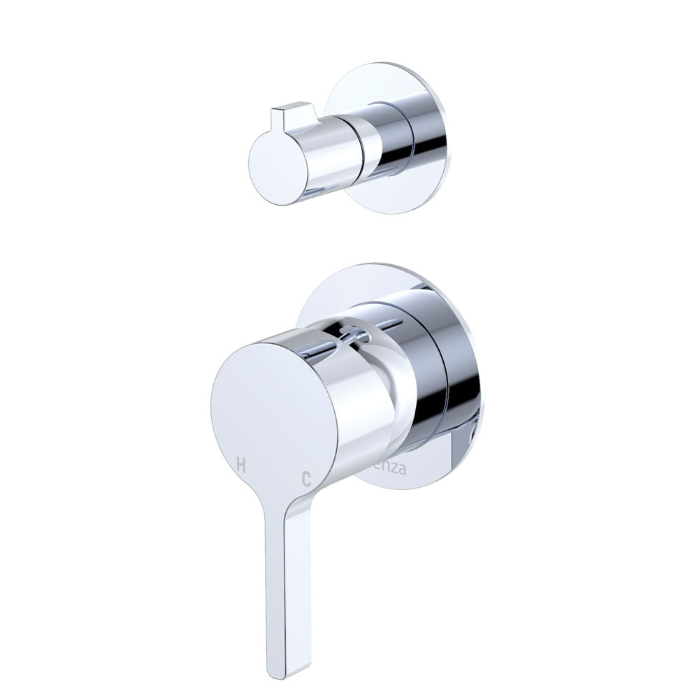 Sansa Wall Diverter Mixer, Small Round Plates - Chrome