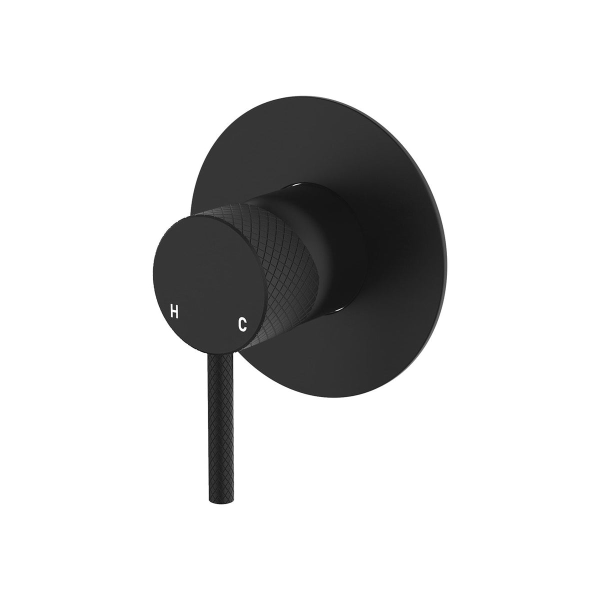 Axle Wall Mixer, Large Round Plate - Matte Black