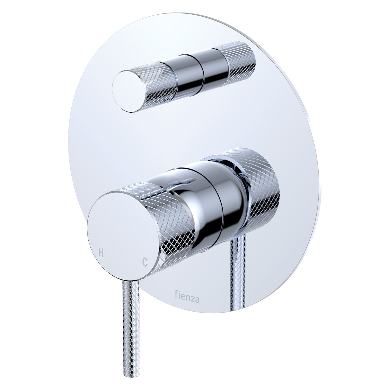 Axle Wall Diverter Mixer, Large Round Plate - Chrome