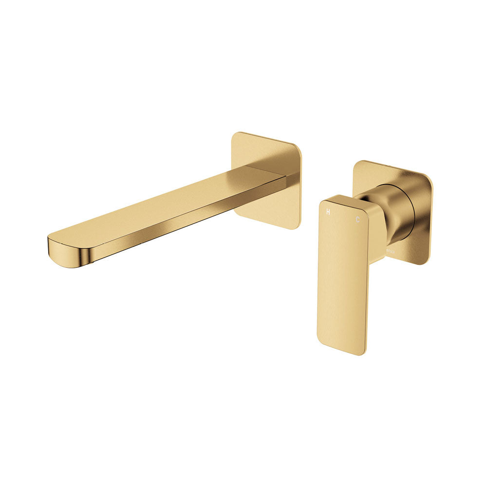 Tono Basin/Bath Wall Mixer Set, Square Plates, 200mm Outlet - Urban Brass
