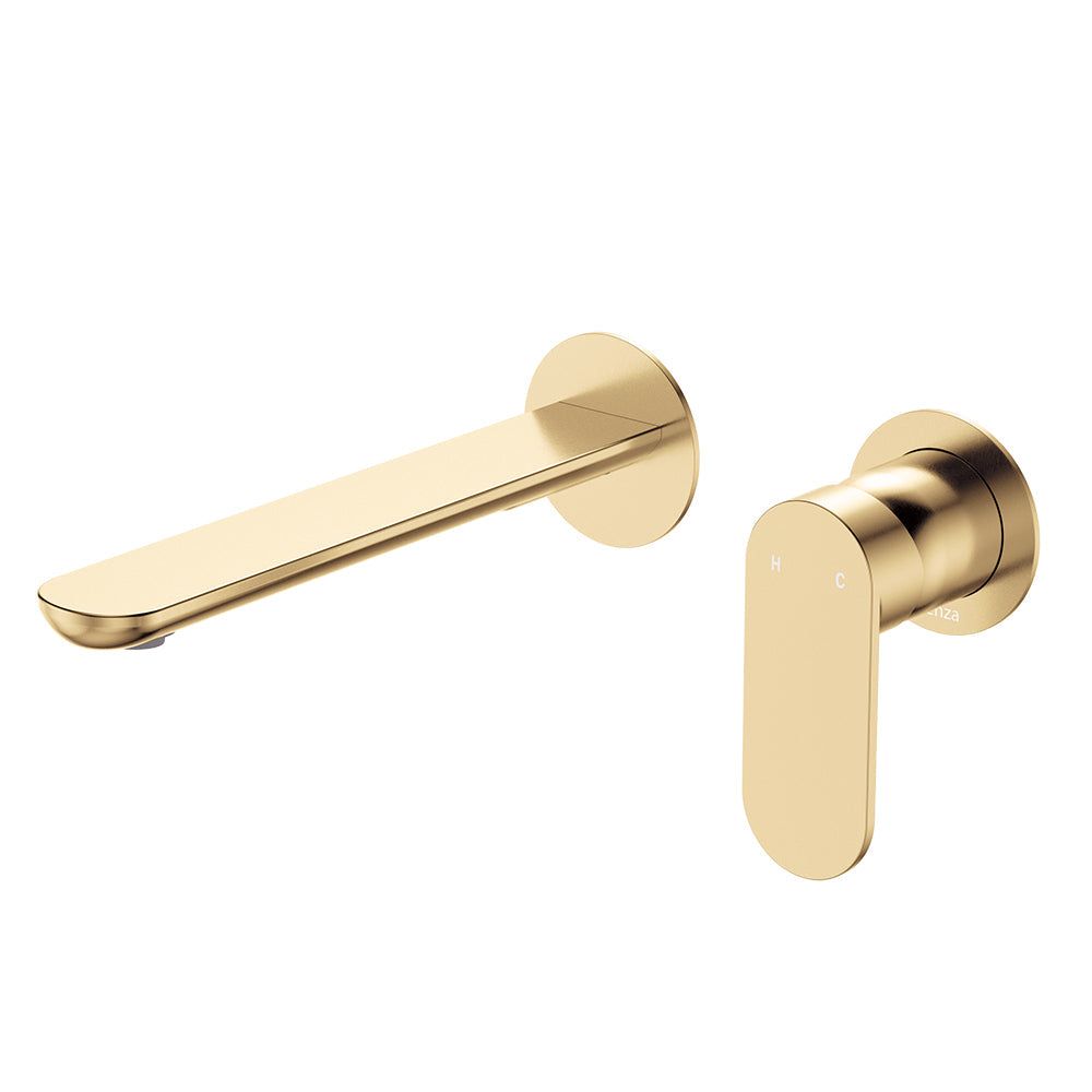 Empire Slim Basin/Bath Wall Mixer Set, Round Plates, 200mm Outlet - Urban Brass