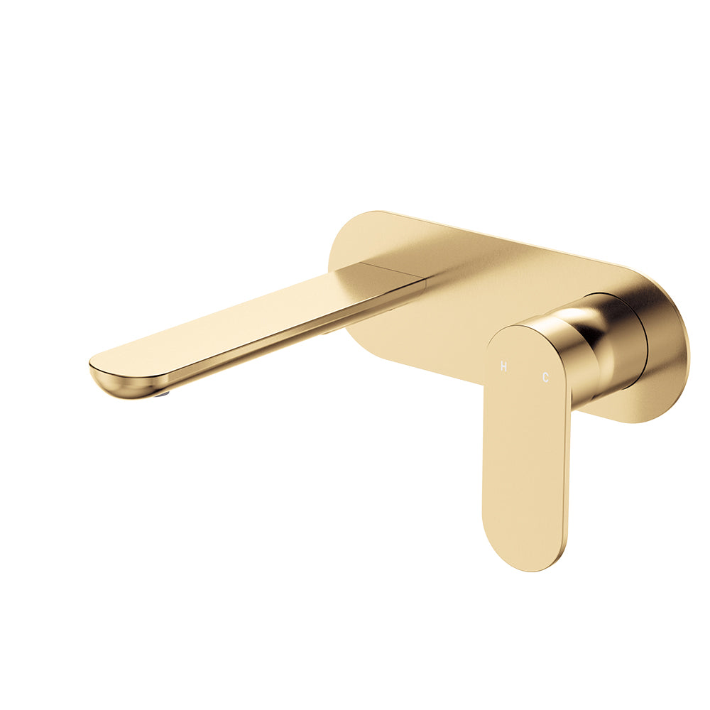 Empire Slim Basin/Bath Wall Mixer Set, Oval Plate, 160mm Outlet - Urban Brass
