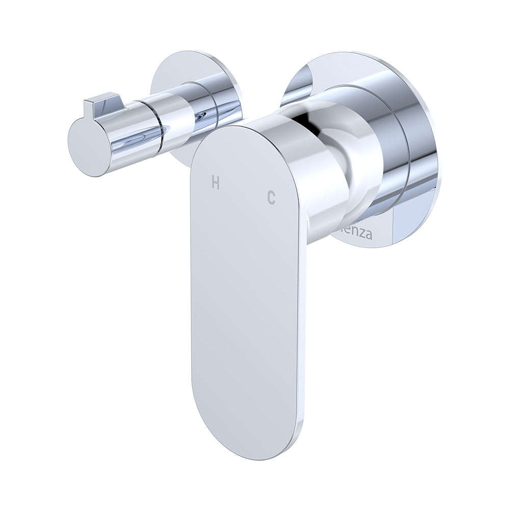 Empire Slim Wall Diverter Mixer, Small Round Plates, Horizontal - Brushed Copper