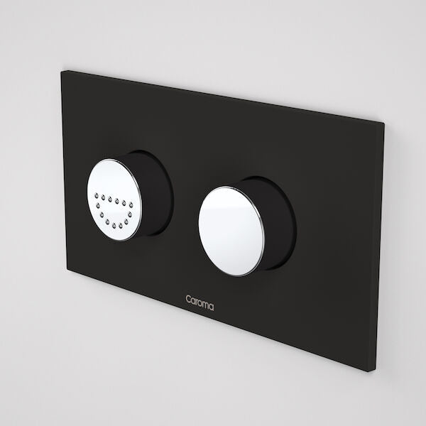 Caroma Invisi Series II® Round Dual Flush Plate &amp; Raised Care Buttons (Plastic) Midnight Dream