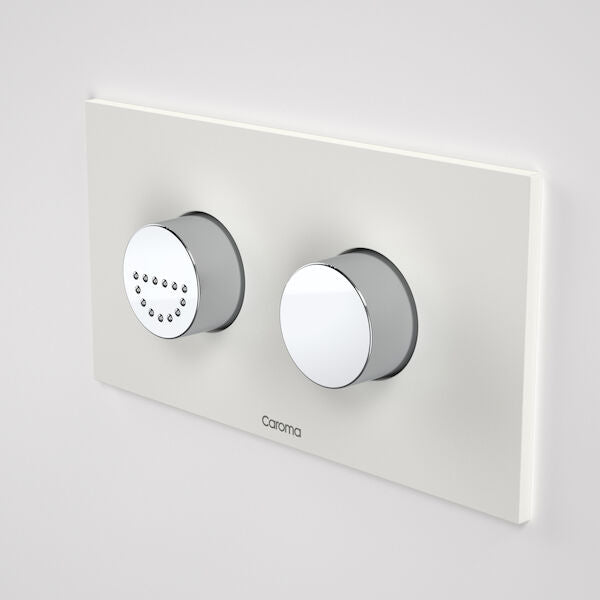 Caroma Invisi Series II® Round Dual Flush Plate &amp; Raised Care Buttons (Plastic) Morning Glow