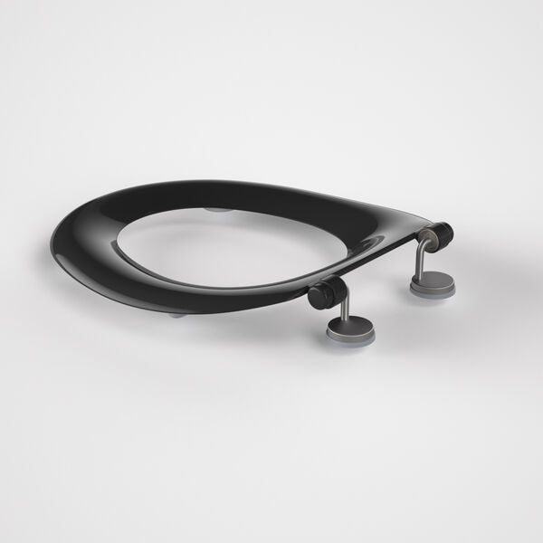 Caroma Caravelle Commercial Seat Single Flap Black (with GermGard®)