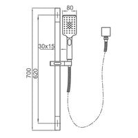 EXON Shower Head on Rail (TP1101)